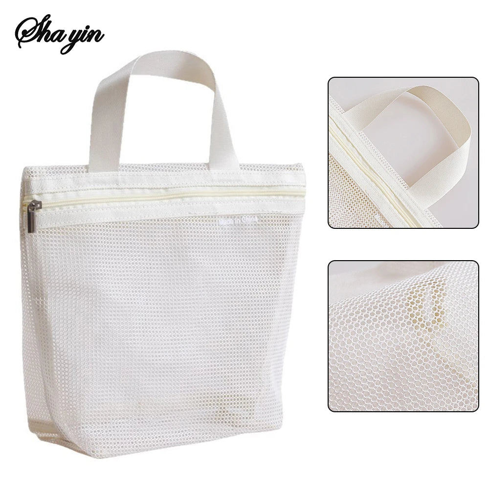Mesh Makeup Toiletry Storage Bags Handbags Portable Travel Washing Body Shower Tools Organizer Hanging Cosmetic Organizer Pouch.