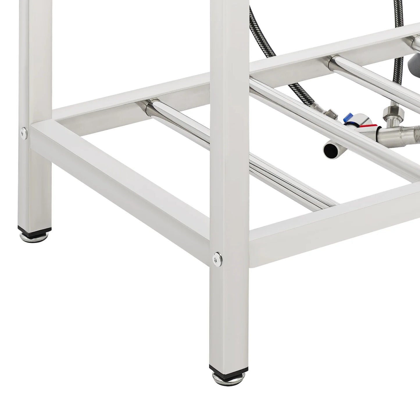 Freistehendes Waschbecken aus Edelstahl mit 2-stufigem Boden, Aufbewahrungsregal für die Küche, Outdoor-Spüle mit Facut-Handwaschstation