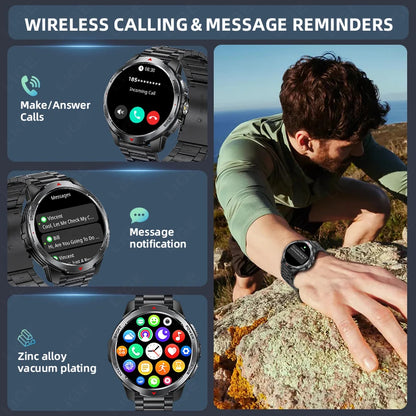 LIGE New 1100mAh Battery Smart Watches For Man Outdoor Sport LED Flashlight Compass Men’s Smartwatch Bluetooth Call Men Watches.