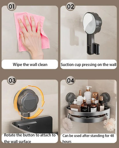 Waschraum-Saugnapf ohne Stanzen, dreieckiges Lagerregal, Badezimmer, Toilette, Ecke, Handtuch, Duschgel, Lagerregal