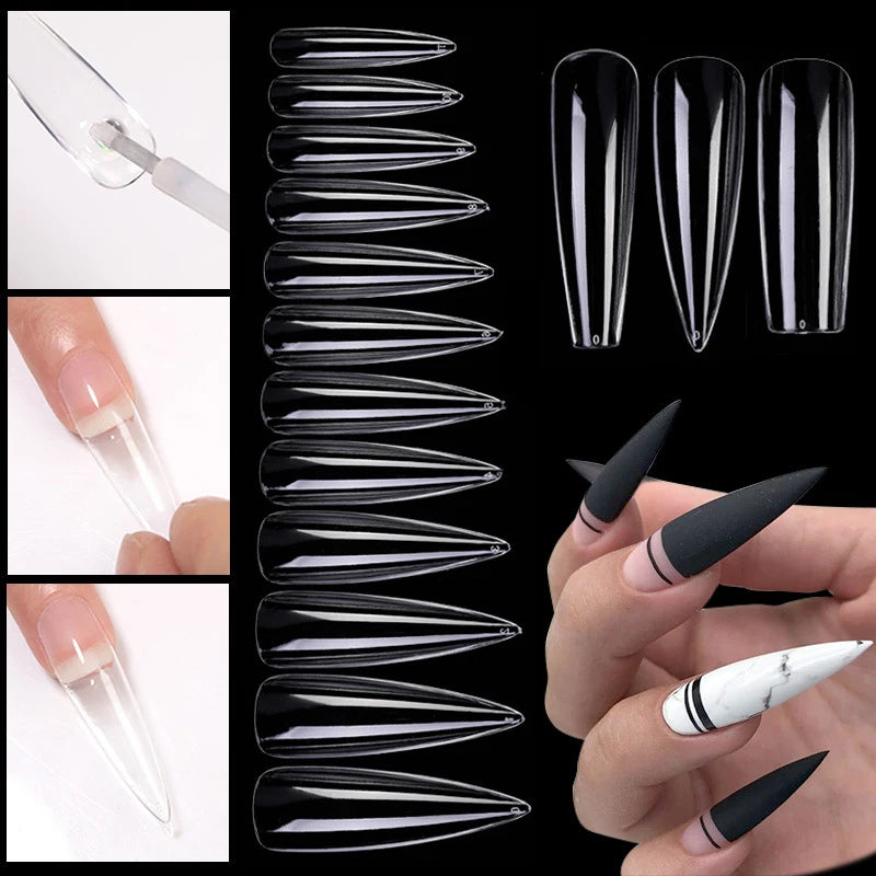 Extension False Nails Art Tips Acrylic Fake Finger Gel Polish Mold Sculpted Full Cover Press on Nails Manicures Accessories Tool.