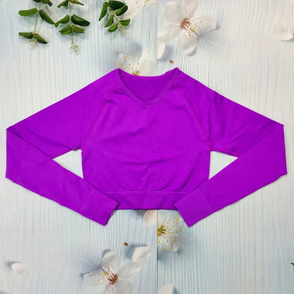 Seamless Women's T-shirt Sports Female Clothing Fitness Long Sleeve Tops with Thumb Hole Gym Running Shirts Workout Sportswear