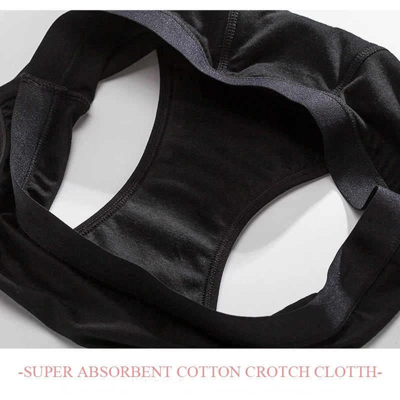 4-layer Menstrual Panties Bamboo Fiber Cotton Period Reusable Briefs Underwear Leakproof Heavy Absorbent Incontinence Lingerie.