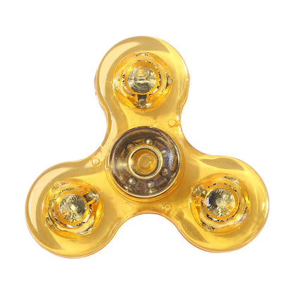 LED Finger Spinner Transparent Crystal LED Light Colourful Light-up Finger Spinner Pvc Material Finger Spinner Toys.