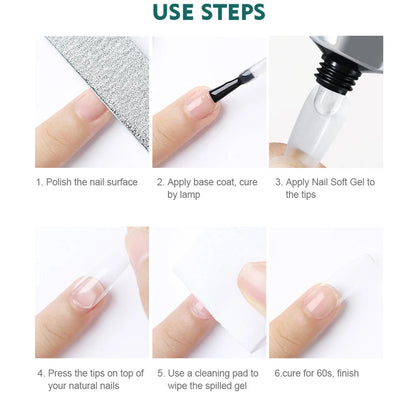 NAILPOP 120pcs Fake Nails Full Cover Press on Nails Coffin Soft Gel American Pose Capsule False Nail Tips for Extension System.