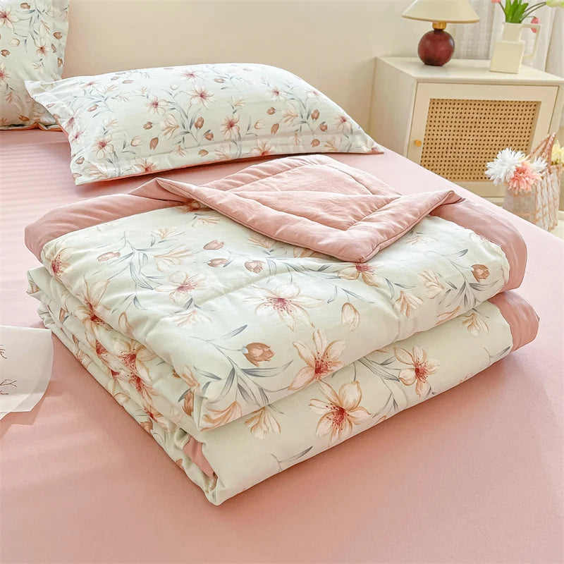 Printed Thin Duvet Skin-friendly Comforter 100x150cm for Kids Quilt Soft Bedspread Summer Blanket edredones (No Pillowcase)