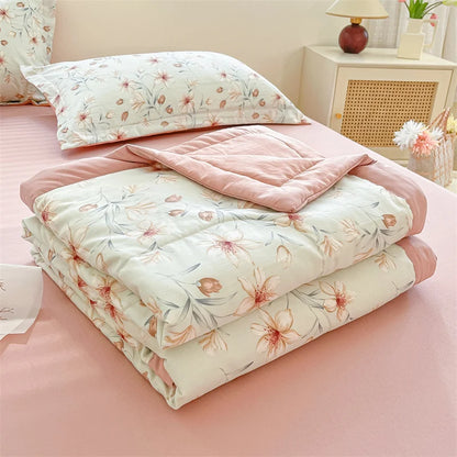 Printed Thin Duvet Skin-friendly Comforter 100x150cm for Kids Quilt Soft Bedspread Summer Blanket edredones (No Pillowcase)