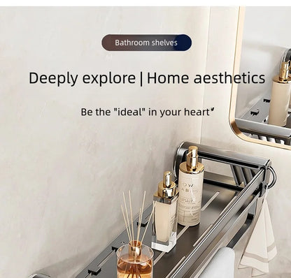 Versteckter Aufbewahrungsregal mit Saugnapf, Aufbewahrungskorb für Badezimmer und Toilette, lochfreie Wandaufbewahrung für Toilettenspüle