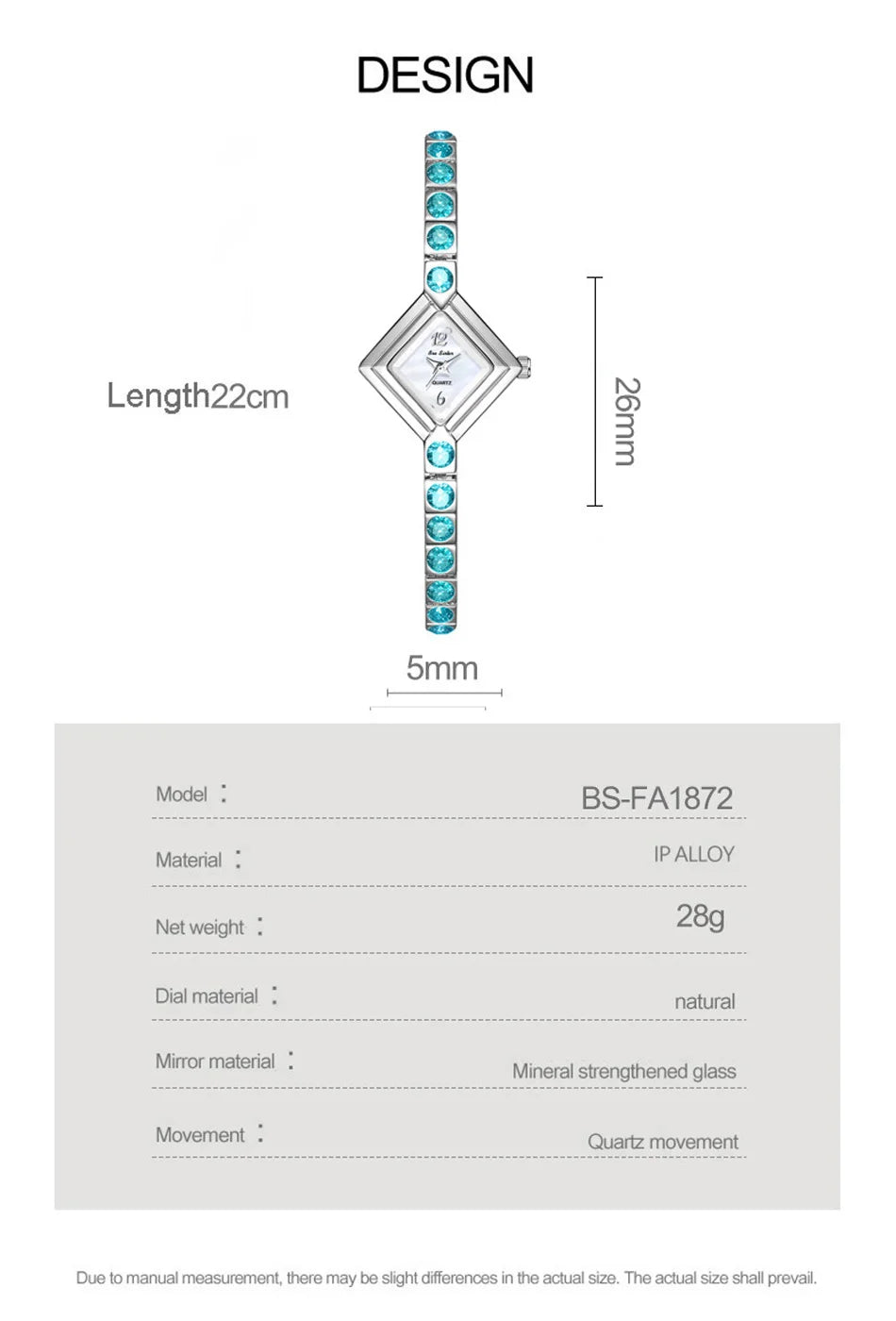 Luxury Women's Watch Square Dial Blue Rhinestones Bracelet Waterproof Fashion Elegant Wristwatch for Women Daily Wear Gifts.