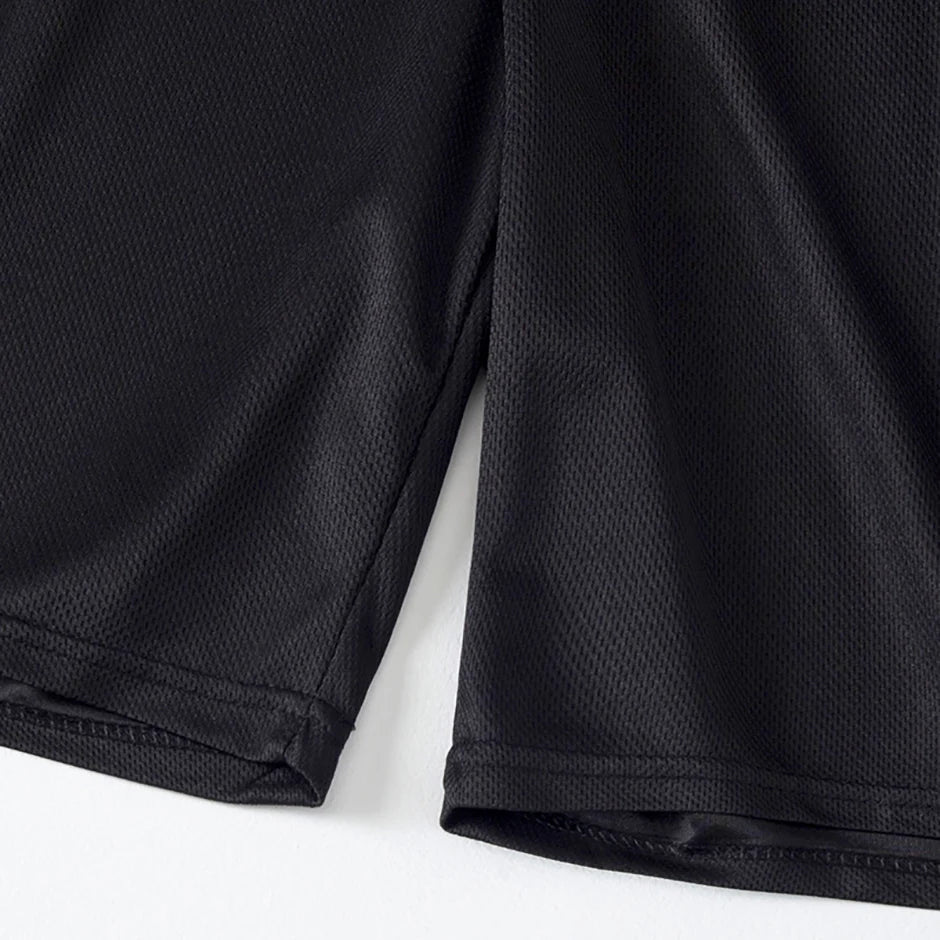 2-pcs Men's Quick-drying Exercise Black-and-white Suit Running Fitness Breathable Short Sleeve Comfortable Joker Playing Shorts