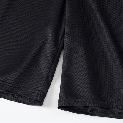 2-pcs Men's Quick-drying Exercise Black-and-white Suit Running Fitness Breathable Short Sleeve Comfortable Joker Playing Shorts