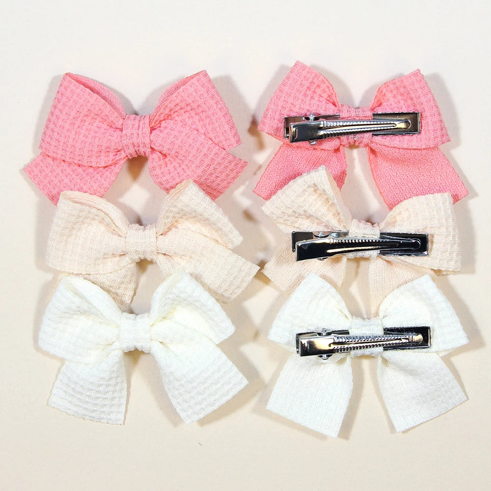 6/10Pcs/Set 2025 Fashion New Cute Ribbon Bowknot Hair Clips for Kids Handmade Baby Girls Hair Accessories.