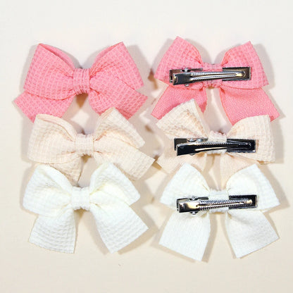 6/10Pcs/Set 2025 Fashion New Cute Ribbon Bowknot Hair Clips for Kids Handmade Baby Girls Hair Accessories.