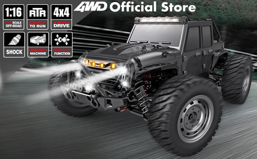 4WD 1:16 80KM/H Super Brushless 50KM/H Brushed RC Car 4x4 Off Road Remote Control High Speed Drift Racing Truck Toy Kids Adults.
