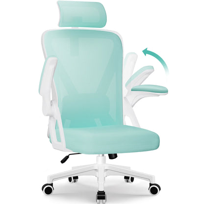 Bürostuhl, ergonomisch, verstellbar, 90er ° -135 ° ,Schreibtischstuhl mit Lordosenstütze, Computerstuhl mit verstellbarer Kopfstütze, Wohnzimmerstühle