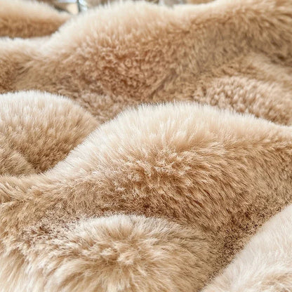 Fluffy Plush Fitted Bed Sheet Solid Color Long Hair Fleece Bed Cover For Double Bed fundas de colchón Winter Warm Mattress Cover