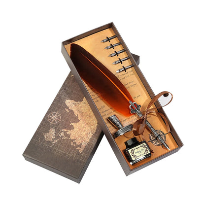 Retro Vintage Kalligraphie Feder Dip Stift Brunnen Stifte Schreiben Tinte Set Kreative Schreibwaren Quill Stift Kunst Liefert Handwerk Geschenke