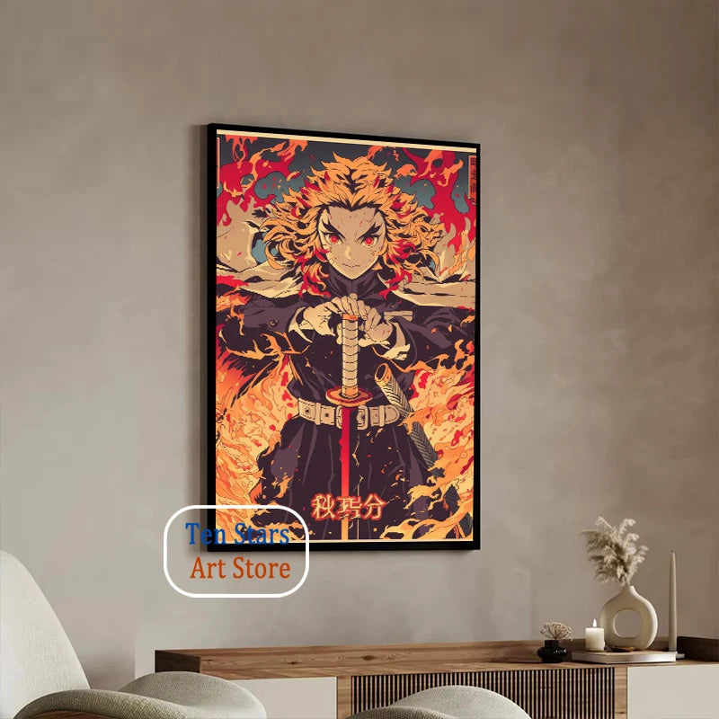 Tanjiro Kamado Nezuko Kamado Inosuke Shinobu Kocho Demon Slayer Poster Canvas Painting Wall Pictures Home Room Decor Anime Gifts.