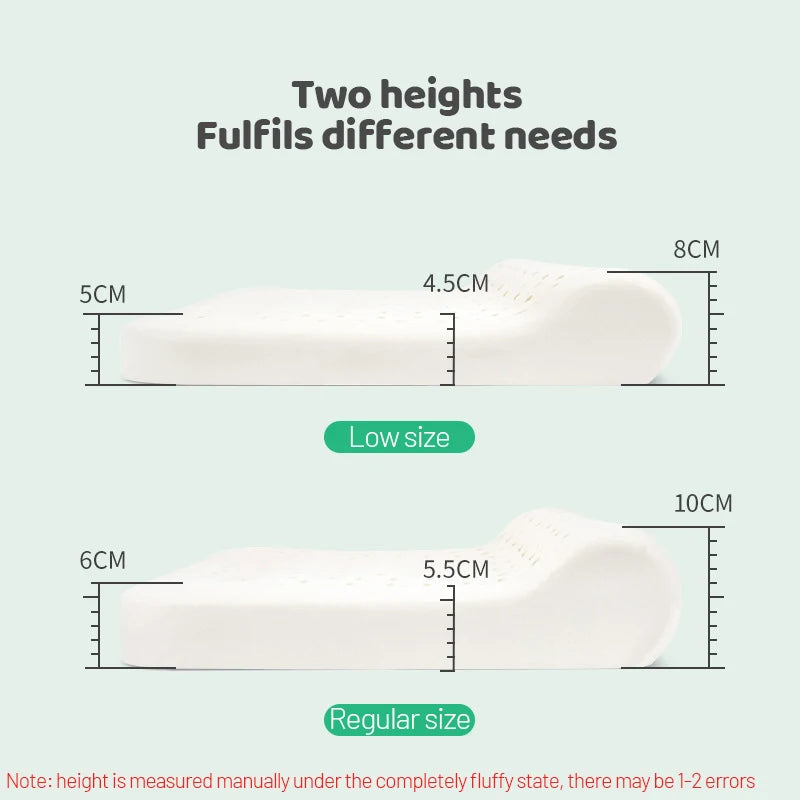 New Natural Latex Pillow with Organic Cotton Cover Standard Size Soft Pressure Relief Neck Pain Relief Bed Pillow for Side Queen.