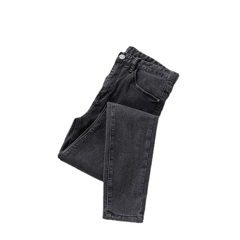New High-Waisted Slimming Stretch Denim Jeans Women's Autumn/Winter 2021 Outerwear Smooths Your Silhouette Pencil Skinny Trouser.