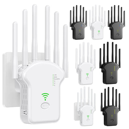 1200Mbps 5GHz Wireless WiFi Repeater WiFi Signal Booster Dual-Band 2.4G 5G WiFi Extender 6 Antenna Network Amplifier WPS Router.