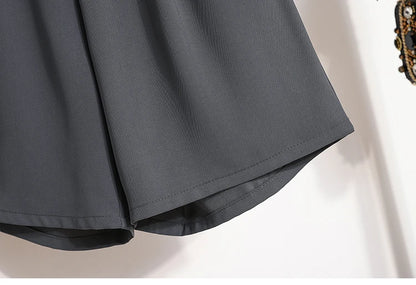 Women's A-Line High Waisted Wide Leg Short Pants Plus Size Casual Suit Shorts Summer 2025 Oversized Loose Five Quarter Pants