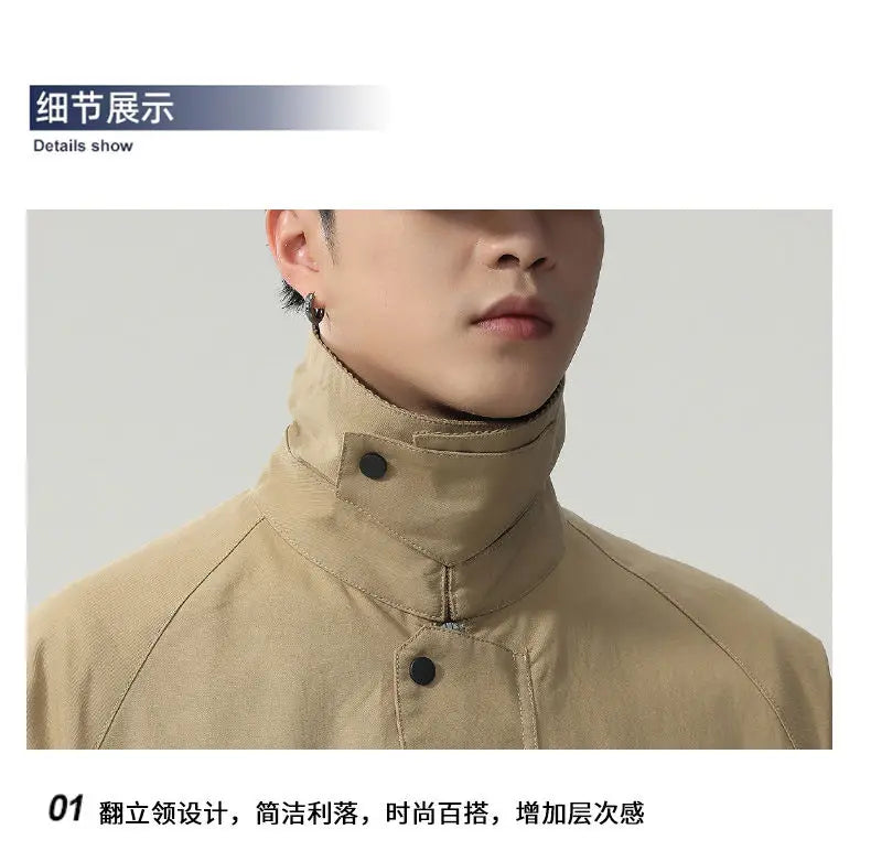 Lapel Jacket Men Spring Autumn Japanese Korean Streetwear Fashion Loose Casual Vintage Cargo Jacket Coat Outerwear.