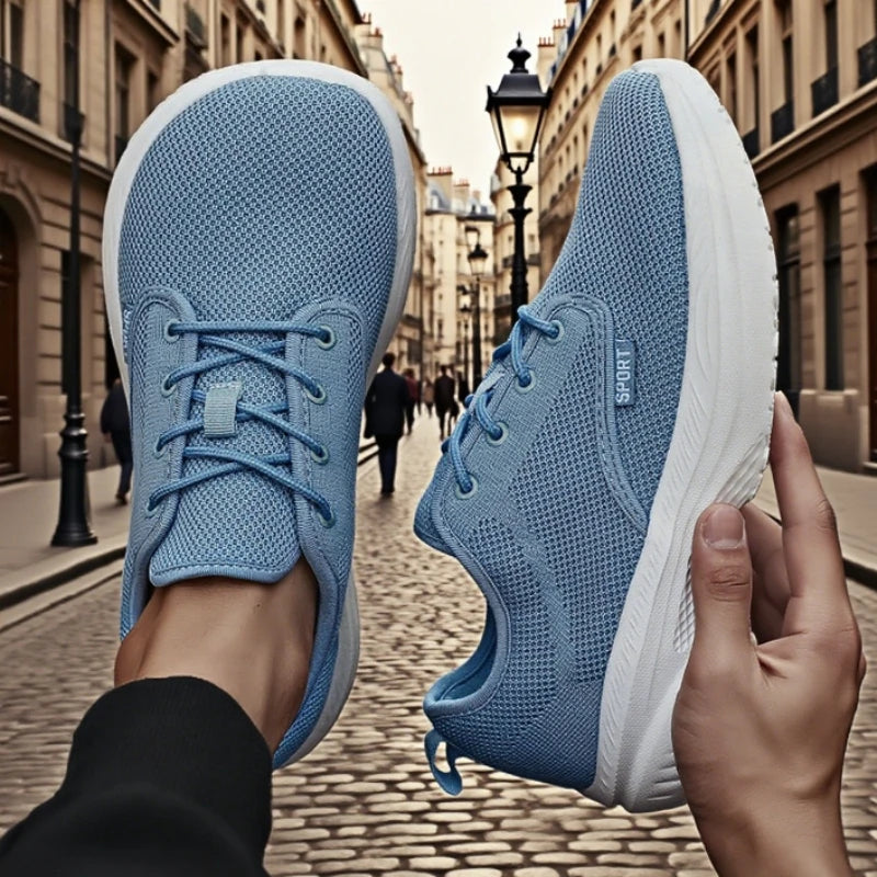 Wide Toe Platform Men Shoes Breathable Mesh Knitted Soft Soled Running Shoesmultifunctional Fashionable Outdoor Sneakers for Men.