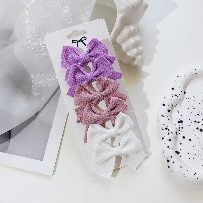 6/10Pcs/Set 2025 Fashion New Cute Ribbon Bowknot Hair Clips for Kids Handmade Baby Girls Hair Accessories