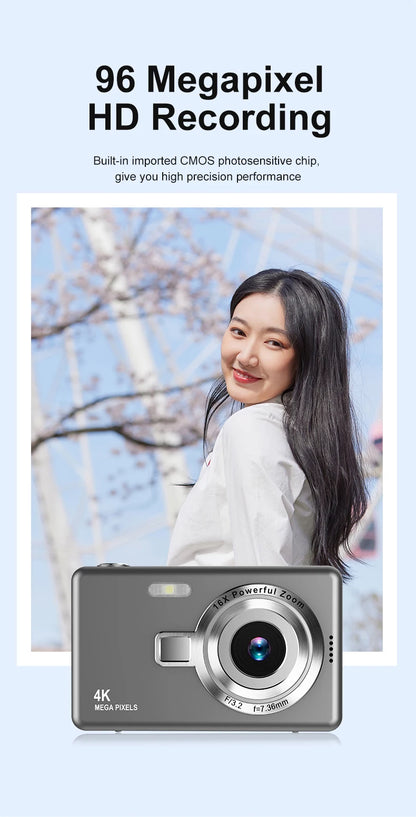 High Definition 6800W4K Pixel Digital Camera Video Recording Beauty Camera Student Camera CCD 16x Zoom with Wifi Compact.