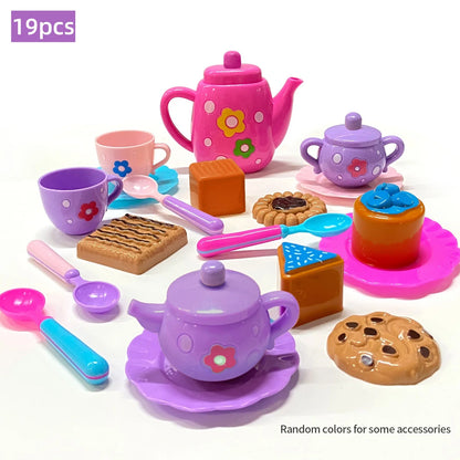Tea Set For Little Girls, Tea Party Set, Tea Set For Toddlers Including Kettle, Cookies, Kids Play Food, Tea Party Accessories T.