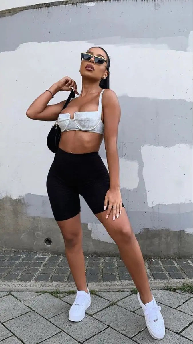 Solid Color Women Tight Pants Breathable Comfortable Versatile Elastic Pants Fashion Cool Summer Shorts Casual Sport Pants.