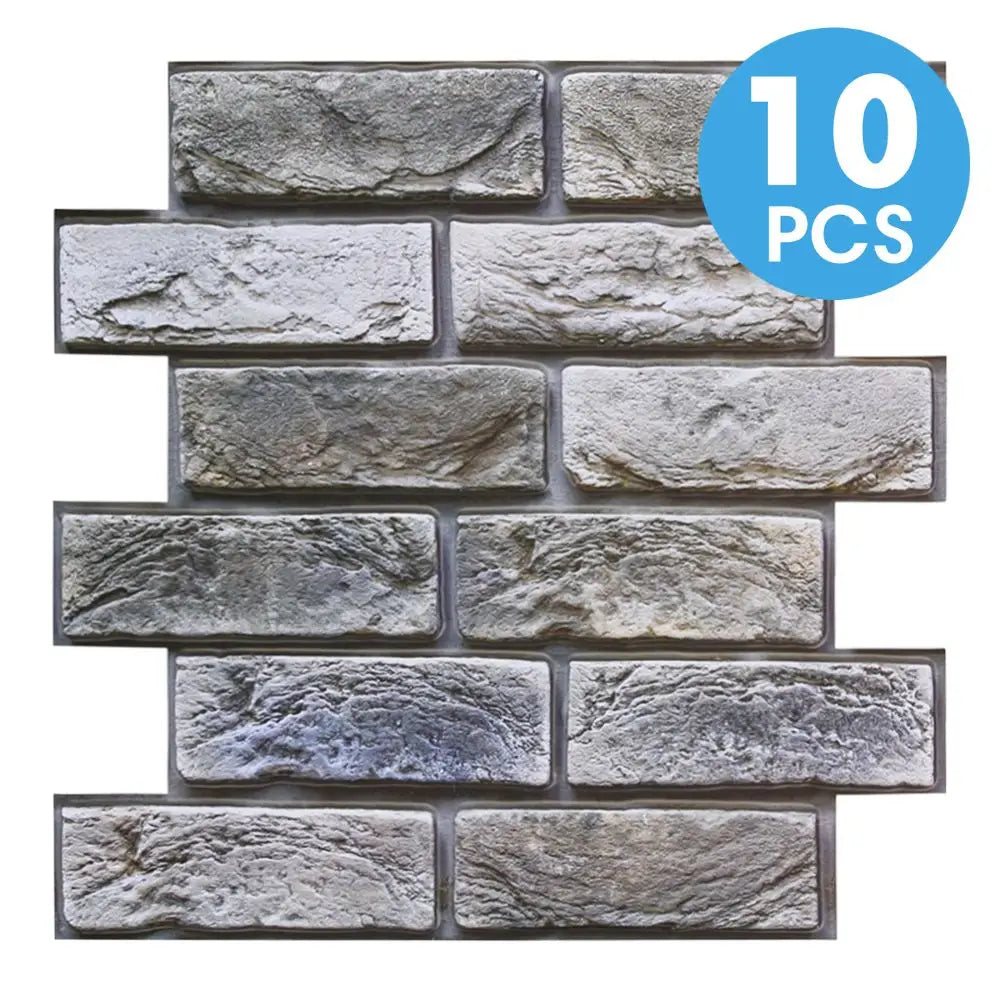 10/20pcs 3D Faux Brick Peel and Stick Wall Panels, Waterproof PVC Wall Stickers, Easy to Install, Home Wall Decor