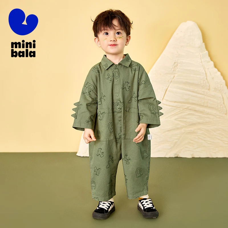 Mini Bala Outdoor Einteiliges Strampler-Set für Babys, Kinder-Arbeitskleidung, Krabbelanzug, Overall, Neu im Herbst und Winter 2024.