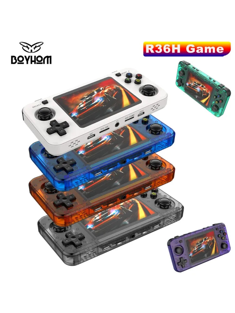 15000+ Ready Games! 3.5" IPS Retro Handheld Console RK3326, 3000mAh Long Play original ARKOS Blue R36H 64GB 128GB.