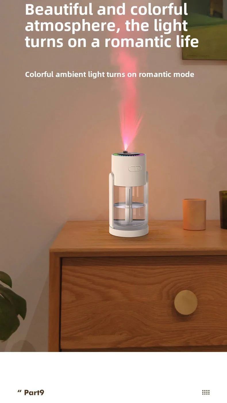 Air Humidifier Portable Humidifier with Rotating Mist & Starry Light USB Car Humidifier Smart Humidifier for Home Office Travel.