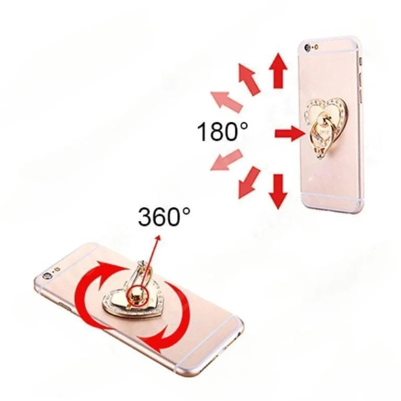Heart-shaped Diamond Mobile Phone Holder  Phone Ring Holder Accessories.