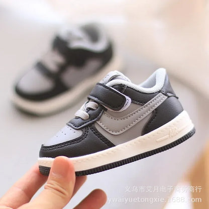 Children Sneakers Boys Girls Leather Low-Top Board Shoes Students Soft Bottom Footwear Kids Running Shoes Baby Casual Footwear
