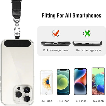 Universal Mobile Phone Lanyard Straps Gasket Anti-lost Nylon Detachable Phone Hanging Cord Patch Replacement Sling Tether Pad.