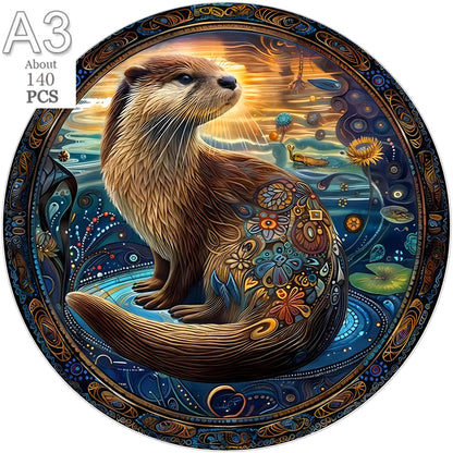 Deer in The Forest Wooden Puzzle Unique Shape Animal Puzzle Adult Relaxation Gift Exquisite Boxed Set with Decorative Artworks