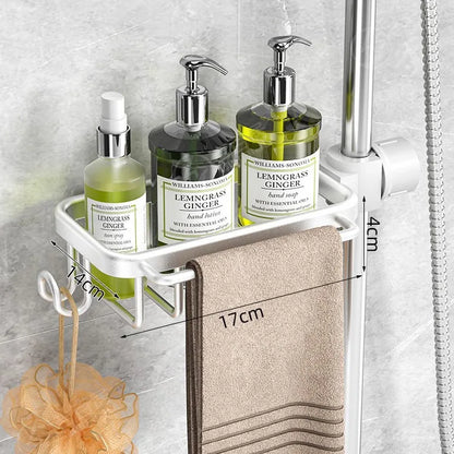 Nicht perforiertes mehrschichtiges Lagerregal für das Badezimmer. Badezimmerregal. Toilettenraum-Duschregal aus Aluminium