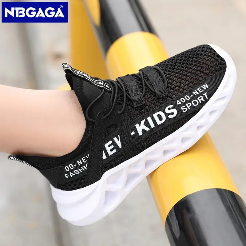 Single Net Children's Running Sneakers Breathable Lightweight Soft Non-slip Leisure Comfortable Walking Boys Girls Casual Shoes.