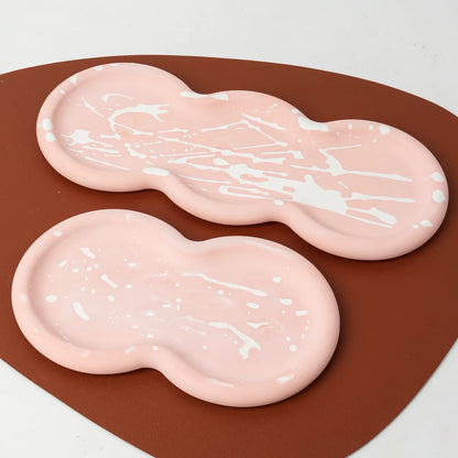 Concrete Triple Circular Tray Silicone Mold DIY Coaster Craft Making Plaster Resin Jewelry Storage Plate Casting Molds Home Deco.