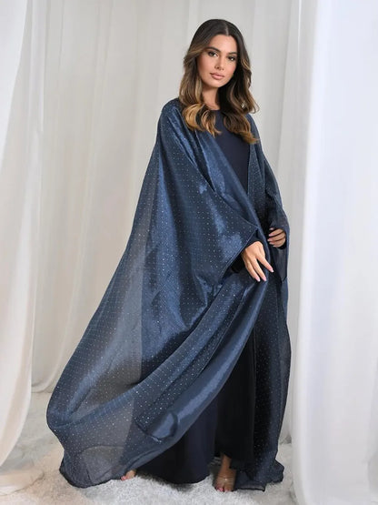 Women Arabic Eid Muslim Dubai Abaya Luxury hot diamonds Hijab Dress Kimono Cardigan Kaftan Robe Femme Islam Clothing Kebaya.
