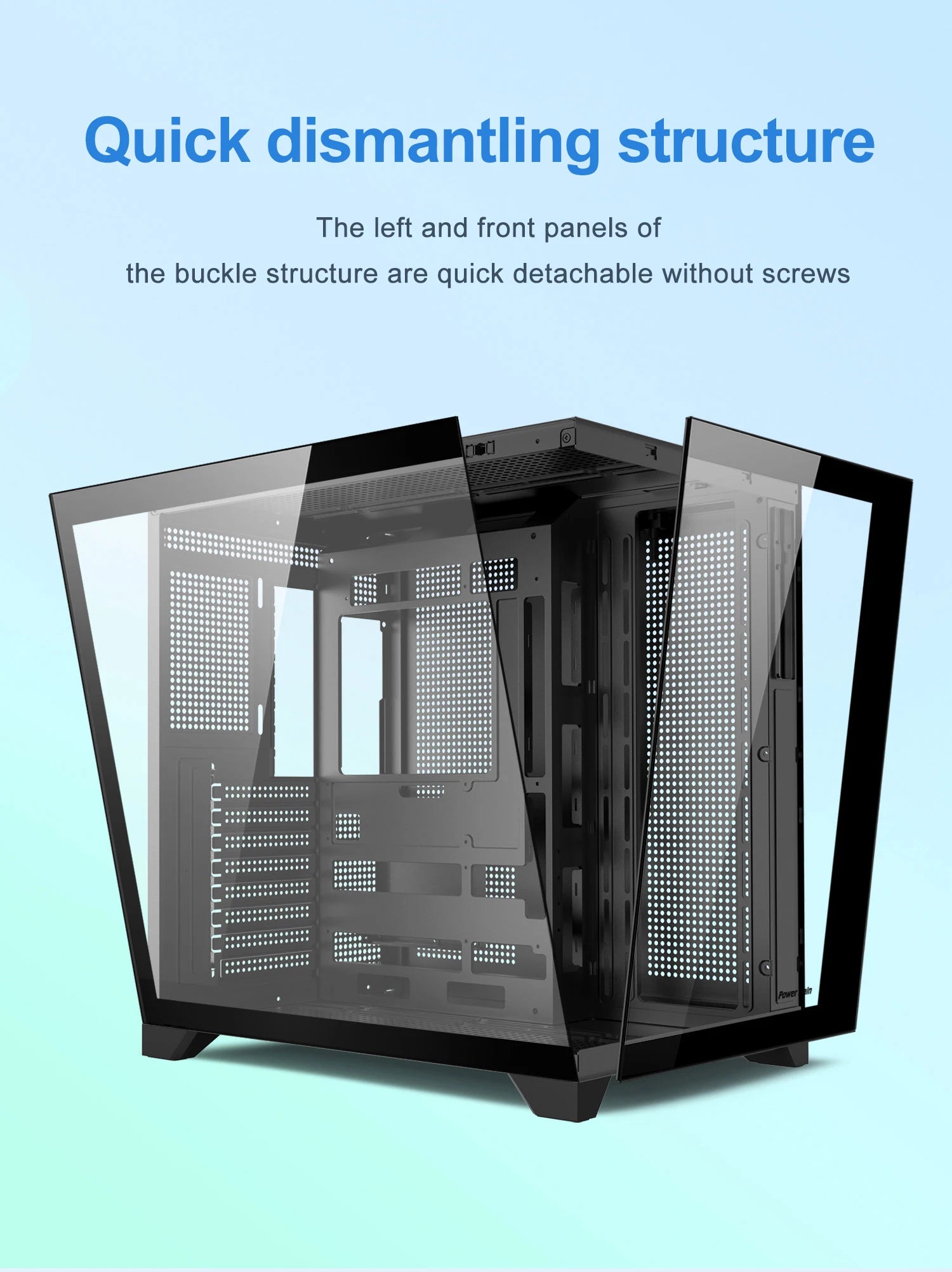 Power Train Dream PRO Seaview Room Chassis ATX Desktop MATX Glass Side Transparent 360 Water Cooled Game Console Computer Case.