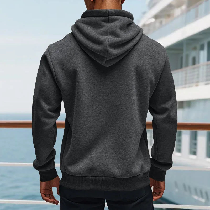 Men's Loose Fit Heavyweight American-Style Casual Sportswear Jacket fleece Lined Hooded Sweatshirt for Winter