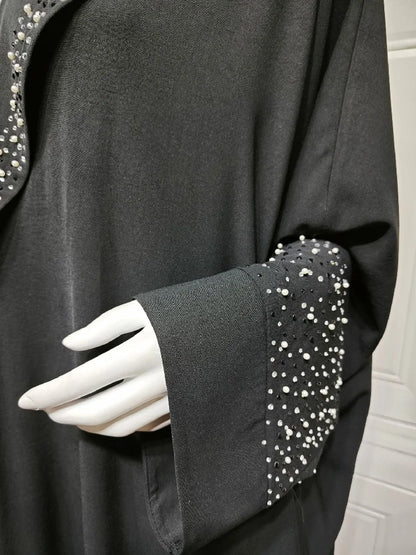 Black Open Kimono Abaya Damen Dubai Luxury Muslim Abayas For Women Kaftan Dress Kebaya Islamic Clothing Robe Femme Musulmane.