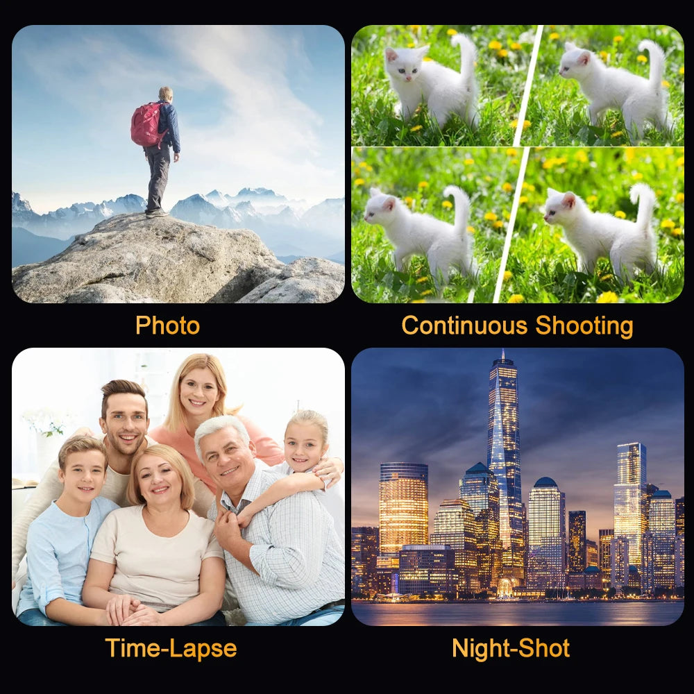 4K Portable Digital photography Camera 2 in1 Photo Video Record DV Travel Video Camera 18X Zoom 3'' Rotatable Screen With Flash.