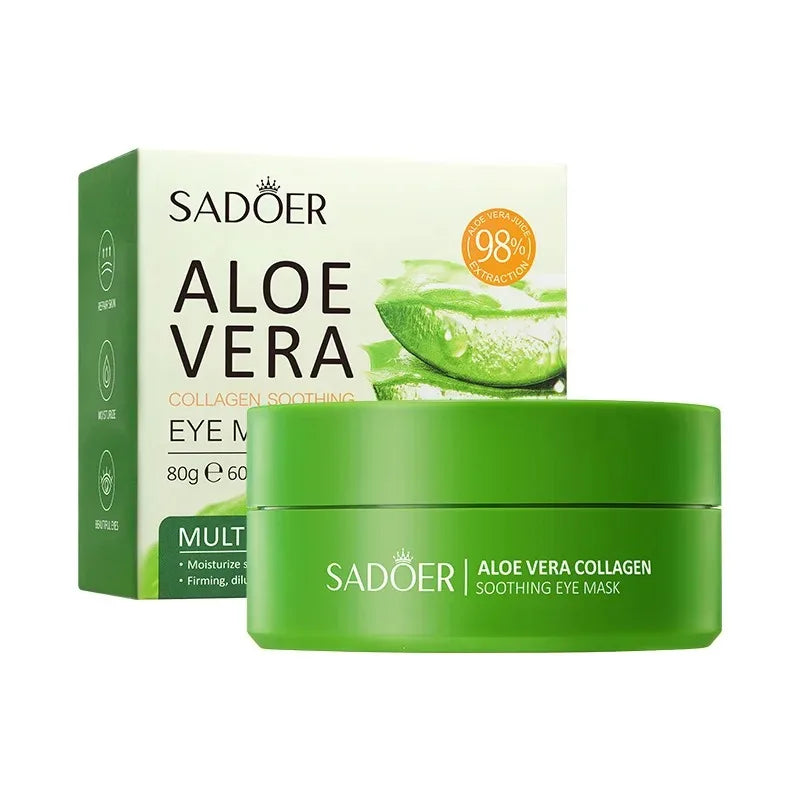 60pcs Aloe Vera Collagen Eye Mask Anti Dark Circles Eyes Bags Moisturizing Anti-Wrinkles Eye Patches Eyes Skin Care Products.