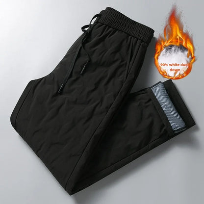 2024 Winter New 90% White Down Pants Men Thickened Warm Waterproof Casual Trousers Man Duck Down Padded Sweatpants Male Clothing.